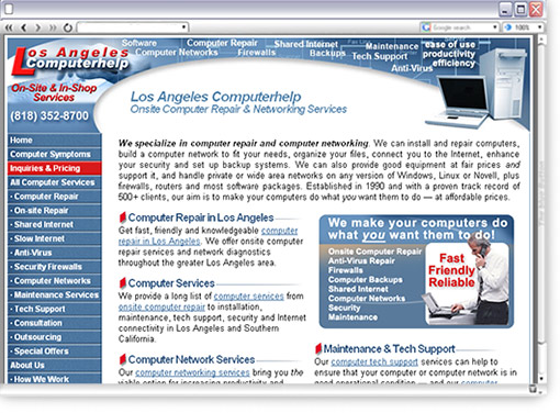 Los Angeles Computerhelp Website